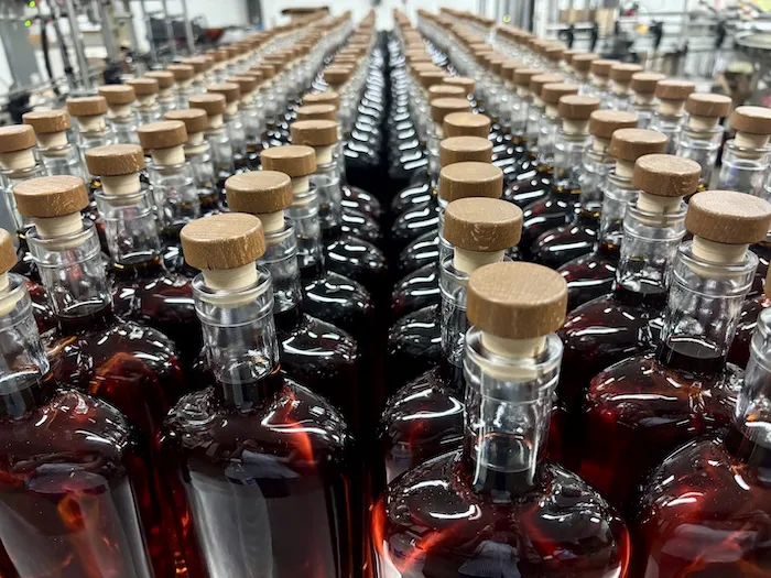 Barrels in a rickhouse